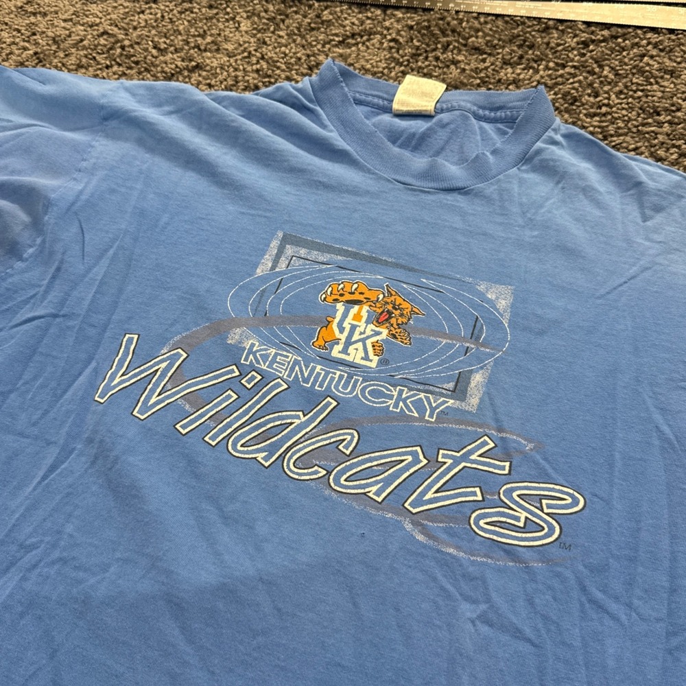Vintage Fruit of the Loom Kentucky Wildcats T-Shirt Mens Blue Good Graphic XL